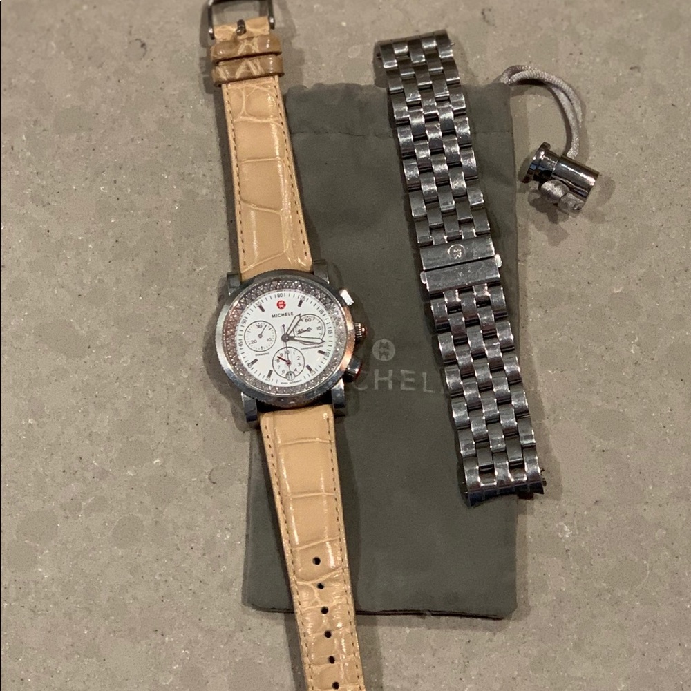Michele Sport Sail Diamond Watch w/ Multiple Bands
